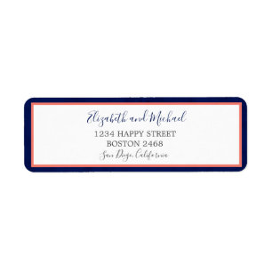 Marine Coral bleu Elégant Moderne Chic Mariage