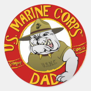Marine Corp Dad Classic Round Sticker