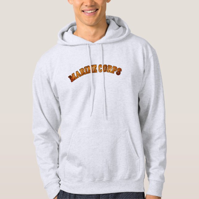 "Marine Corps" bold text hoodie (Front)