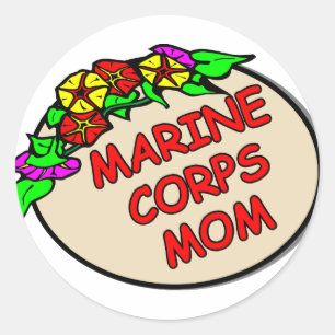 Marine Corps Mom Plaque Classic Round Sticker