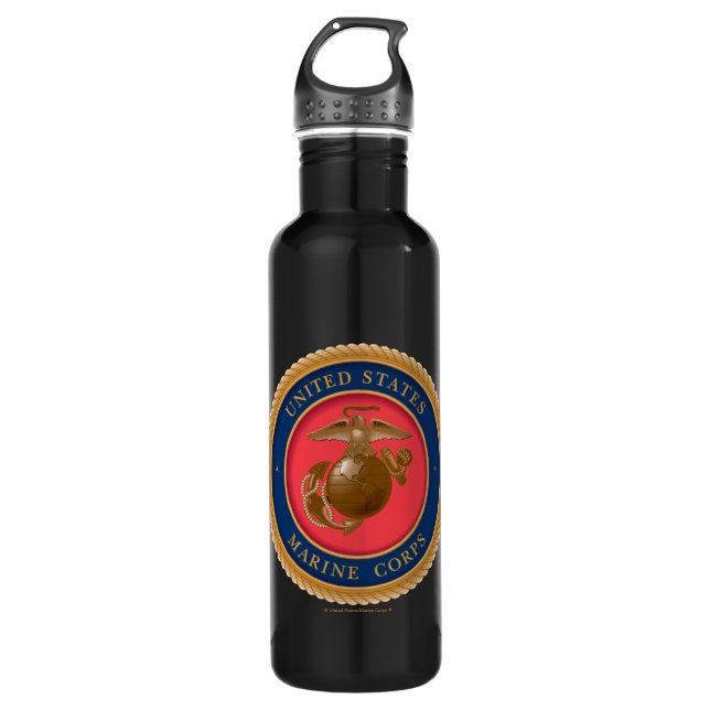Marine Corps Seal 710 Ml Water Bottle (Front)