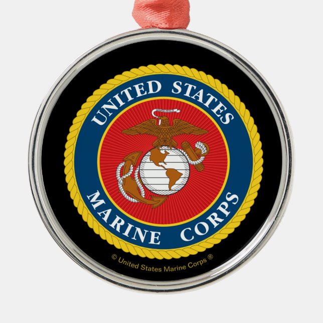 Marine Corps Seal - Flat Metal Ornament (Front)