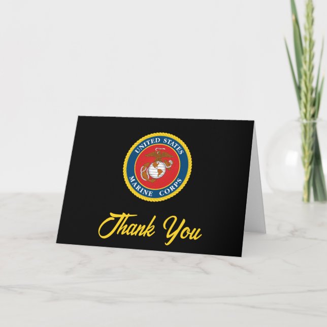 Marine Corps Seal - Flat Thank You Card (Front)