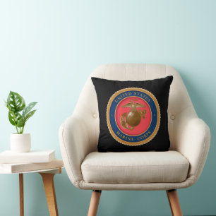 Marine Corps Seal Throw Pillow