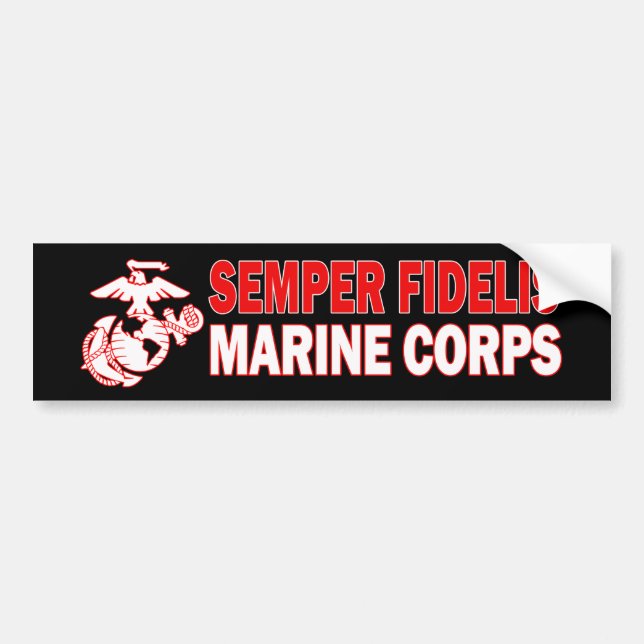 Marine Corps Semper Fidelis Bumper Sticker (Front)