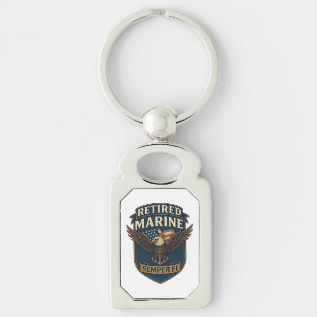 Marine Corps Veteran Logo Emblem Keychain (Front)