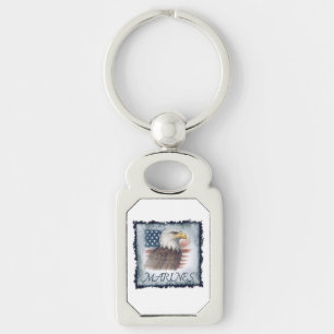 Marine Corps Veteran Logo Emblem Keychain