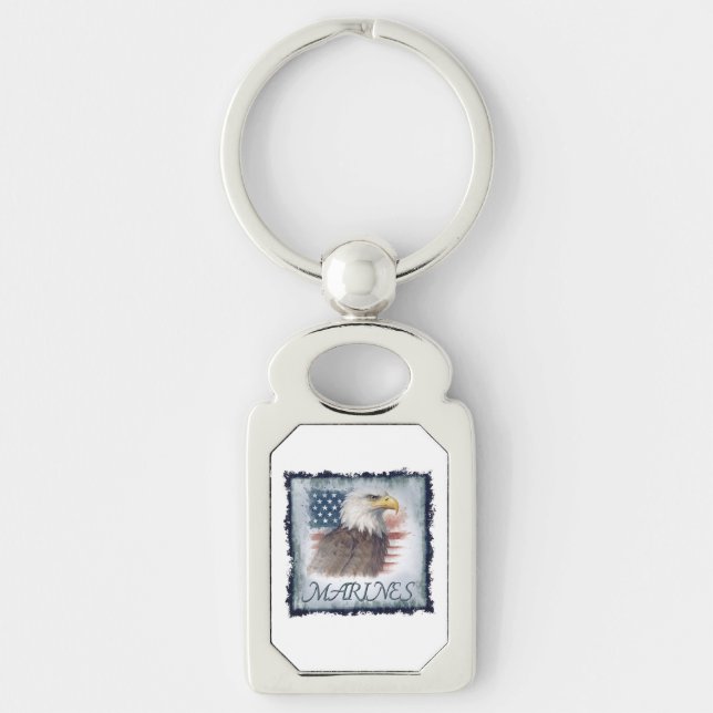 Marine Corps Veteran Logo Emblem Keychain (Front)