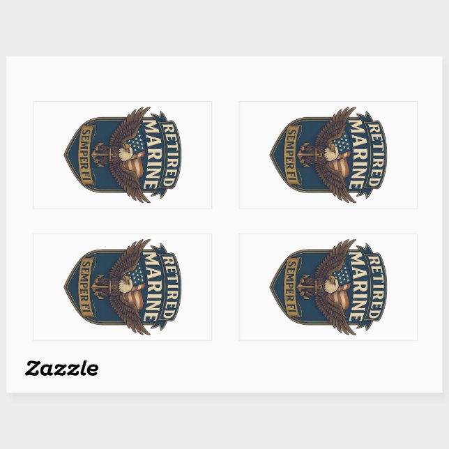 Marine Corps Veteran Logo Emblem Sticker (Sheet)