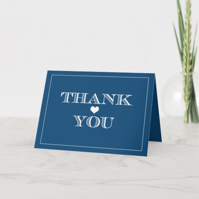 Marine Cute Heart Mariage Merci Cartes (Devant)