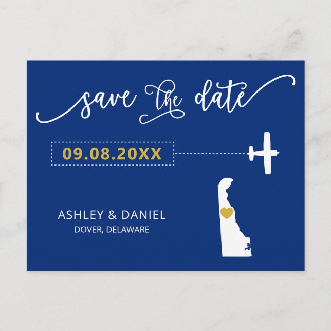 Marine Delaware Wedding Enregistrer la Carte de la (Devant)