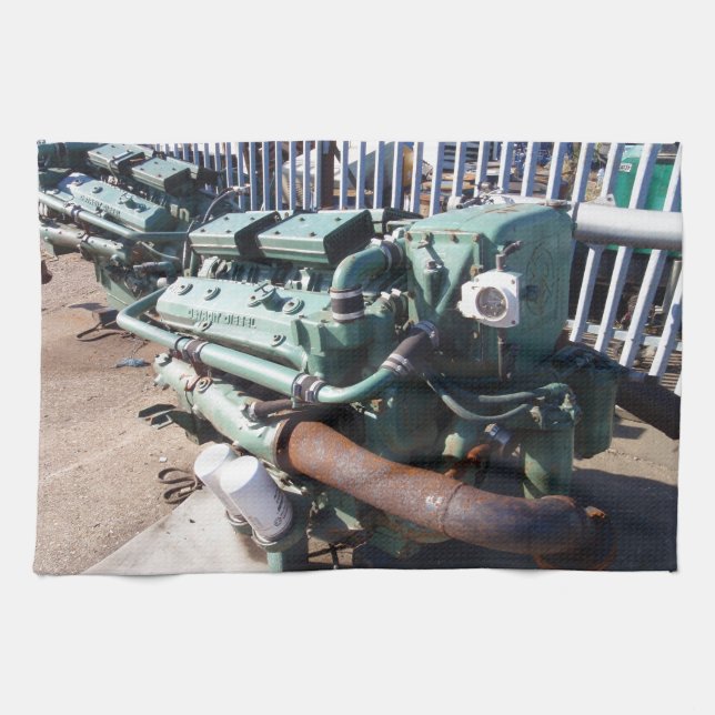 Marine Diesel Engine Kitchen Towel (Horizontal)