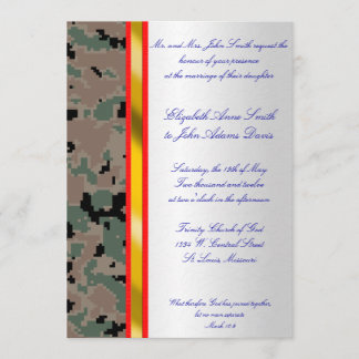 Marine Digital Camouflage Wedding Invitation