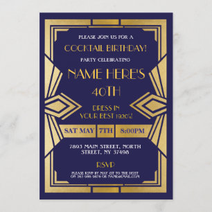 Marine du Invitation du Gatsby Party des années 19
