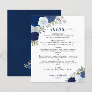 Marine & Dusty Blue Roses Budget Mariage Menu