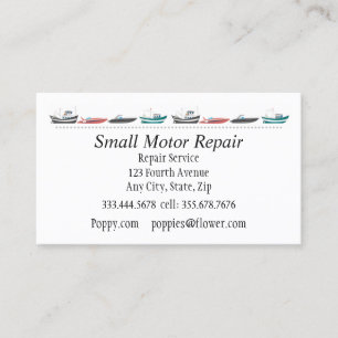 Marine Engine Repair Custom Maintenance Business Card