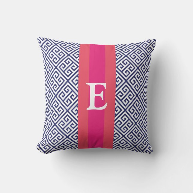 Marine et coussin principal grec de monogramme de (Recto)
