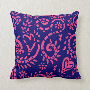 Marine et coussin rose de pépin