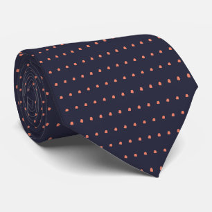 Marine et cravate de motif de pois de corail,