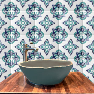 Marine et turquoise géométrique Carreaux en cérami