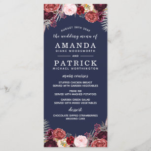 Marine Fall Marsala Blush Peony Mariage Cartes de