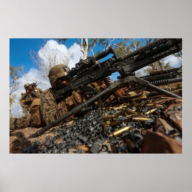 Marine Fires M240-B Medium Machine Gun Poster (Front)