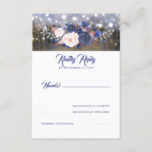 Marine Florals Mariage rustique RSVP