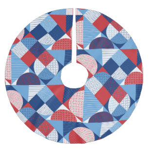Marine geometric: summer seamless pattern. brushed polyester tree skirt