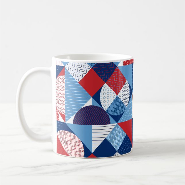 Marine geometric: summer seamless pattern. coffee mug (Left)