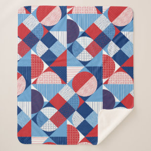 Marine geometric: summer seamless pattern. sherpa blanket