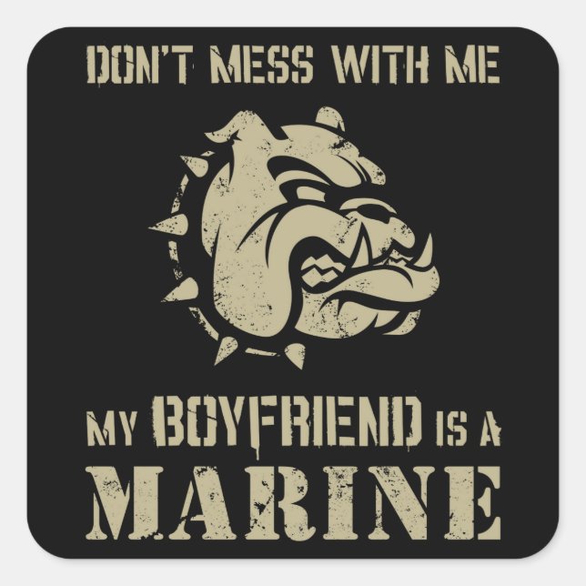 Marine Girlfriend Square Sticker (Front)