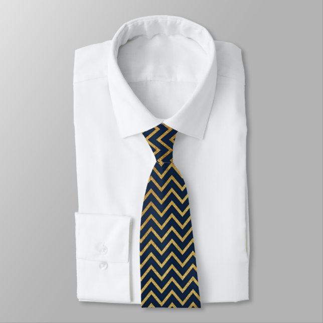 Marine Gold Chevron hommes CRAVATE (Attaché)