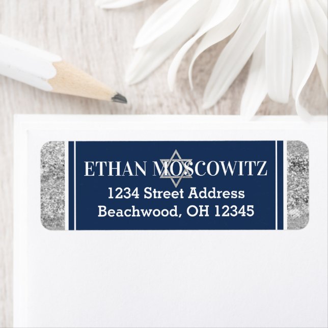 Marine, Grey, Étoile blanche de David Bar Mitzvah (En situation)