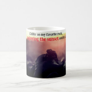 Marine iguana sunbathing coffee mug