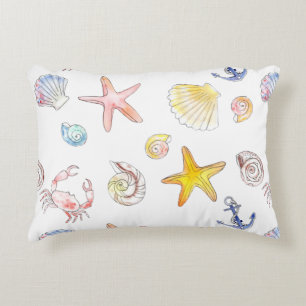 Marine Life & Anchors Accent Pillow
