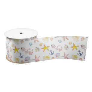 Marine Life & Anchors  Satin Ribbon
