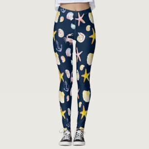 Marine Life & Ancres (Sombre) Leggings