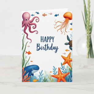 Marine Life Birthday Card