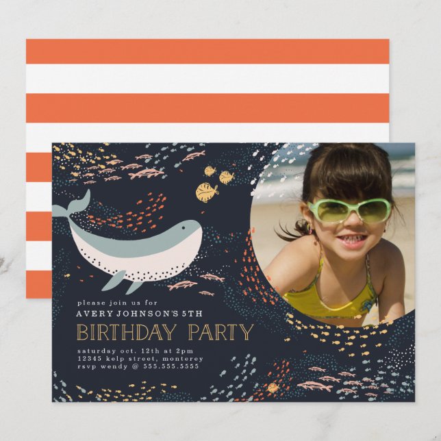 Marine Life Birthday Invitation (Front/Back)