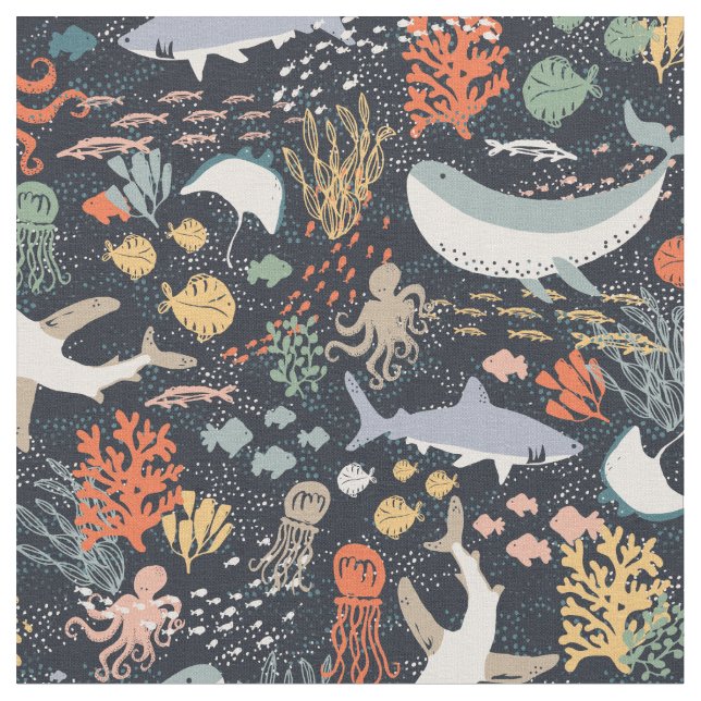 Marine Life Fabric (Close Up)