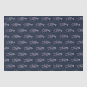 Marine Life Lobster Pattern on Dark Navy Blue Tissue Paper