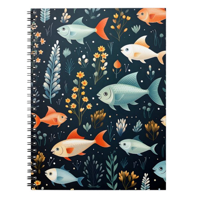 Marine Life Ocean And Sea Underwater Animals Fish Notebook (Front)