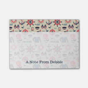 Marine Life Pattern Add Your Name Post-it Notes