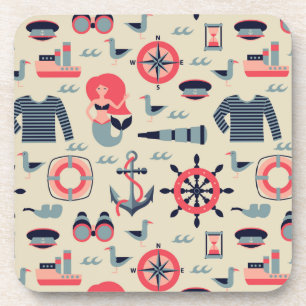 Marine Life Pattern Coaster