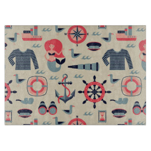 Marine Life Pattern Cutting Board