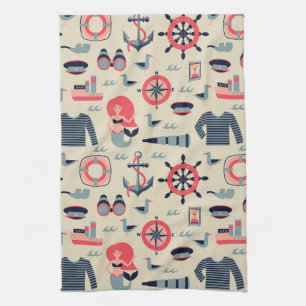 Marine Life Pattern Kitchen Towel