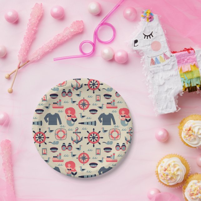 Marine Life Pattern Paper Plate (Party)