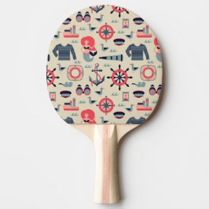Marine Life Pattern Ping Pong Paddle