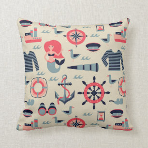 Marine Life Pattern Throw Pillow