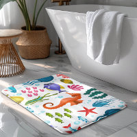 Marine life pattern with sea animals
